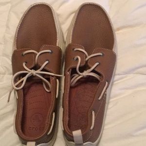Men’s leather crocs boat shoes